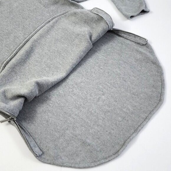 Michael Kors Women's Grey Knit Pullover Longline Sweater Side Zips Cotton Size M - Picture 5 of 13